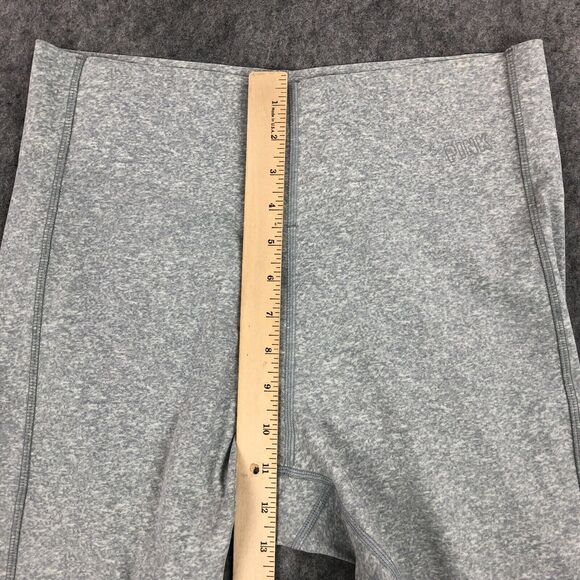 VS PINK Active Leggings Large Gray Heather Wide Band Compression High Rise - Picture 10 of 12